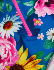 Floral Bloom Surf Suit Set with Recycled Polyester, Blue (BLUE), large