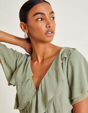 Renata Ruffle Maxi Dress, Green (SAGE), large