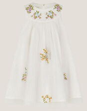 Baby Aria Floral Broderie Dress, Ivory (IVORY), large
