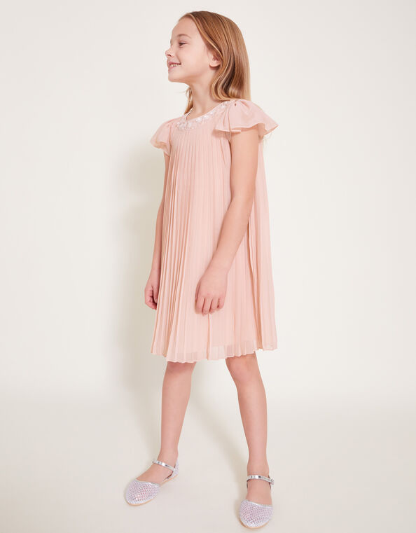 Nellie Pleated Bridesmaid Dress, Pink (PINK), large