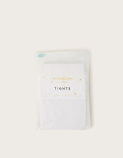 Semi-Sheer Spotty Tights, White (WHITE), large