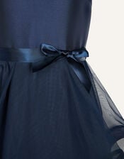Sienna Ruffle Prom Dress, Blue (NAVY), large