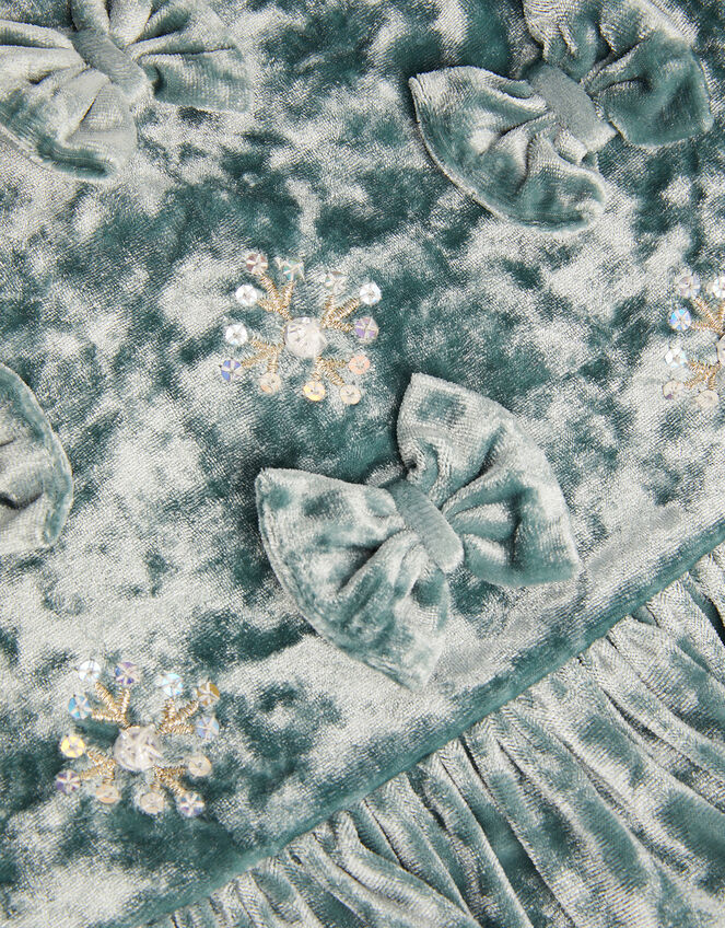 Baby Bow Velvet Dress, Green (GREEN), large