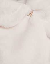 Faux Fur Collared Shrug, Ivory (IVORY), large