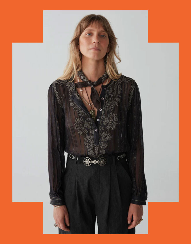 Black Metallic Blouse main image 1