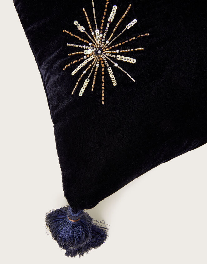 Star Embroidered Cushion, , large