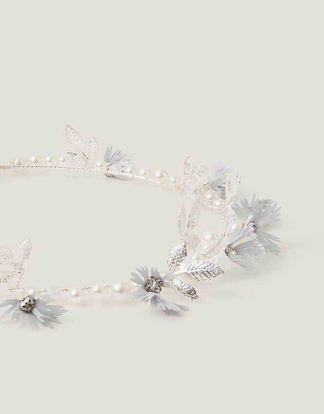 Pearl Embellished Flower Crown, , large