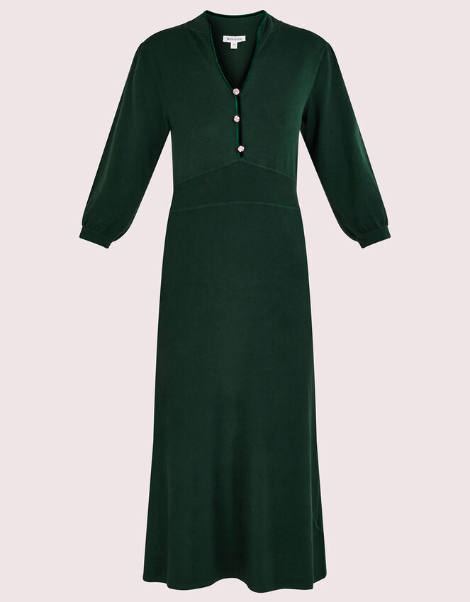 Moira Button Midi Dress, Green (GREEN), large