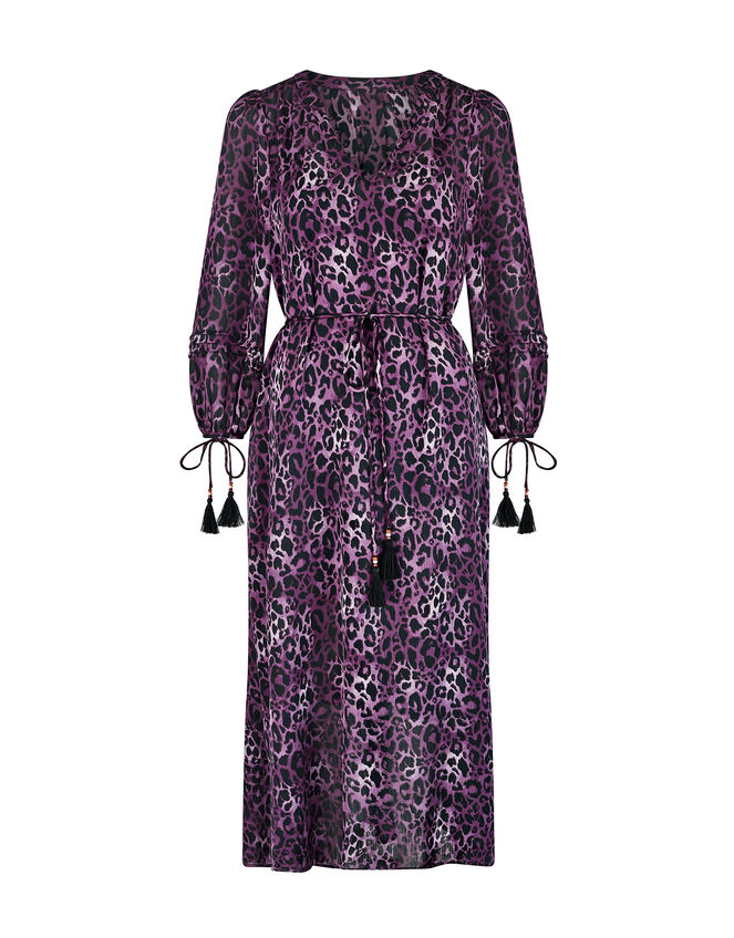 East Leopard Print Maxi Dress, Purple (PURPLE), large