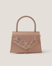 Floral Embellished Sparkle Bag, , large