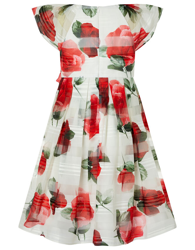 Valentine Striped Rose Dress, Ivory (IVORY), large