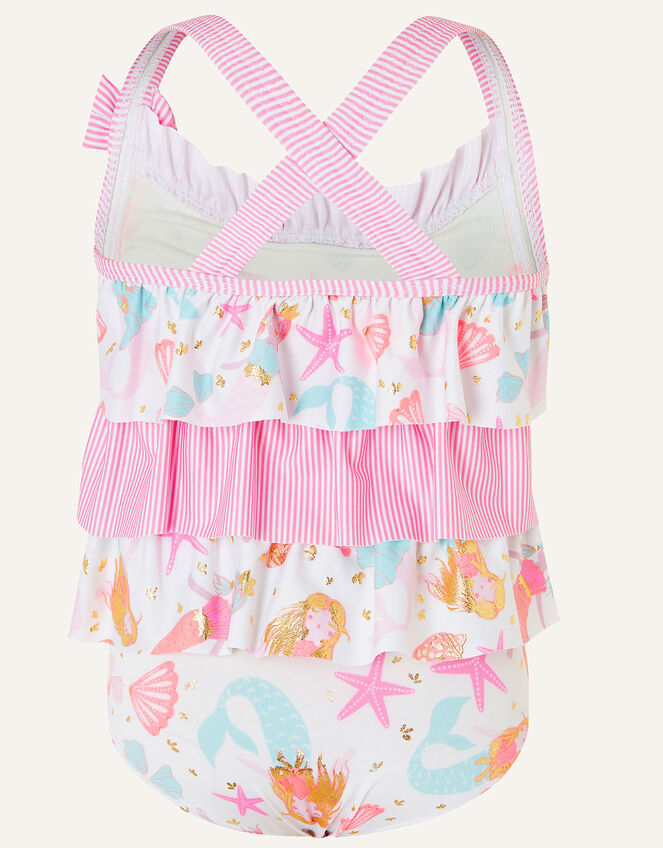Baby Mermaid Print Swimsuit, Ivory (IVORY), large