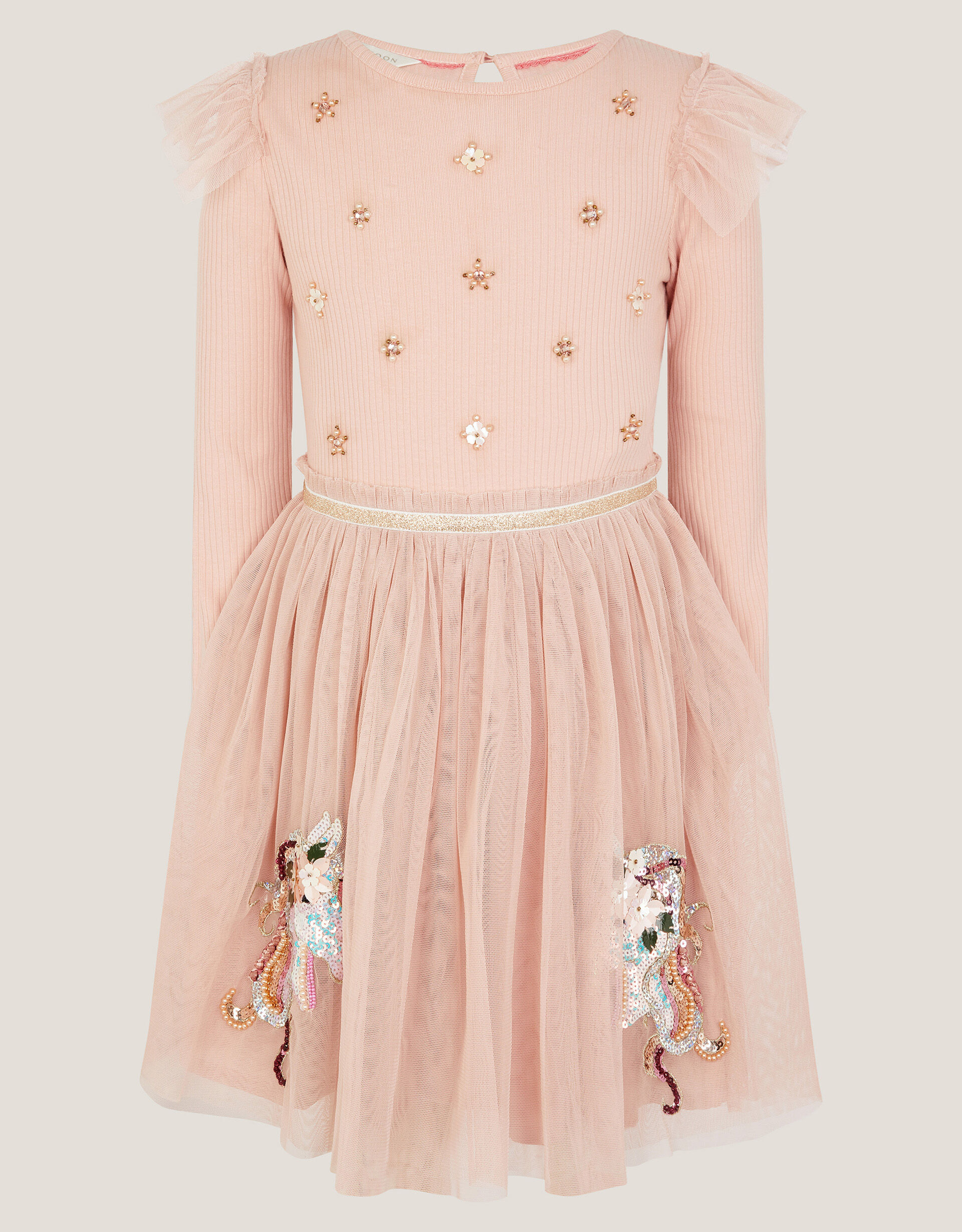 Unicorn Embellished Disco Dress Pink