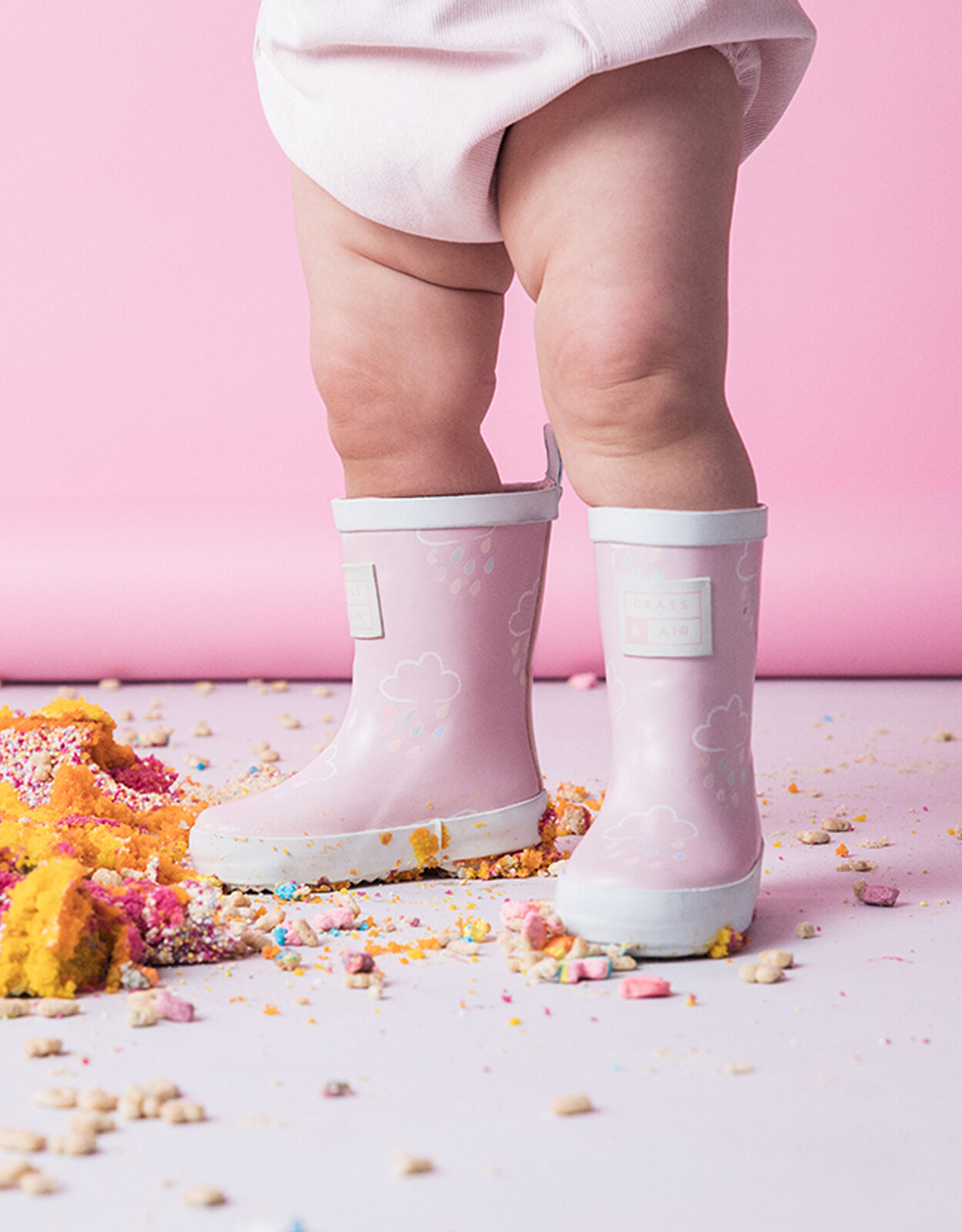 Grass and Air Colour-Revealing Wellies Pink