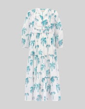 East Pami Palm Print Midi Dress, Ivory (IVORY), large