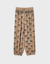 East Mimi Embroidered Balloon Trousers, Camel (BEIGE), large