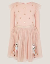 Unicorn Embellished Disco Dress, Pink (PINK), large
