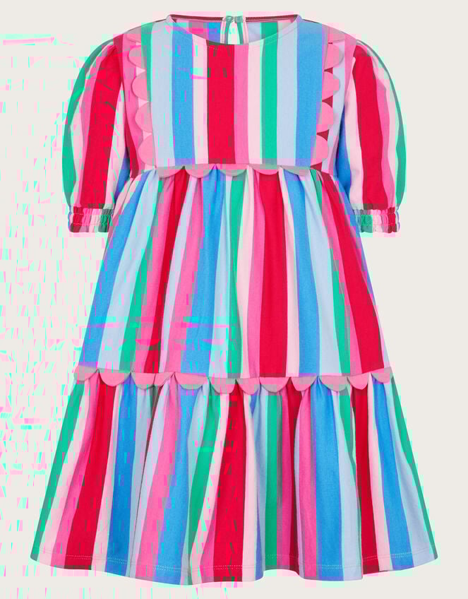 Stripe Scallop Jersey Dress, Multi (MULTI), large