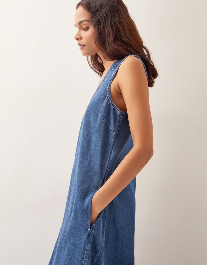 Tara A-Line Denim Dress, Blue (MID AUTHENTIC BLUE), large