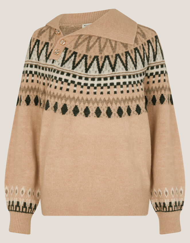 Fifi Fair Isle Jumper, Camel (CAMEL), large