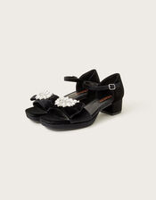 Platform Velvet Sandals, Black (BLACK), large