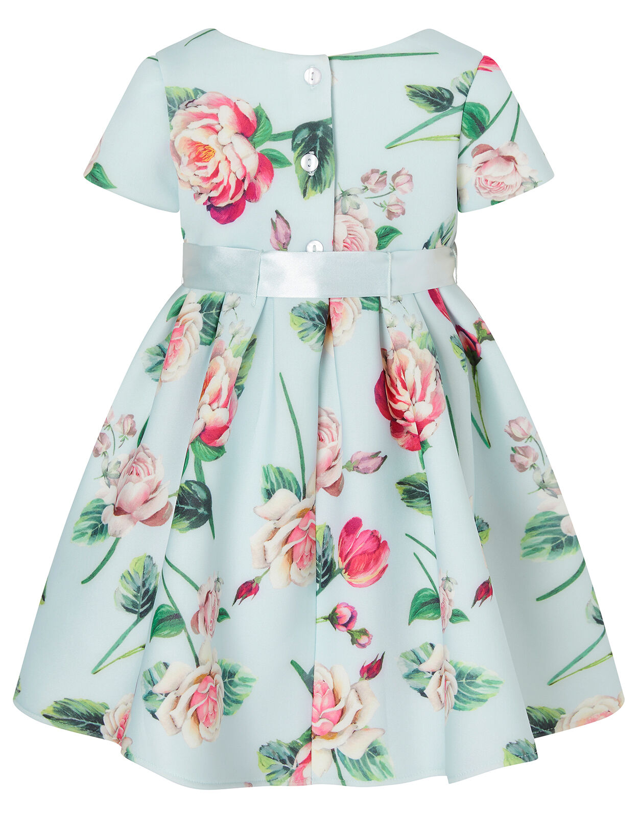 light blue dress with pink flowers