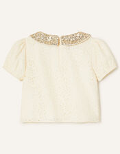 Floral Lace Set with Detachable Sequin Collar, Multi (MULTI), large