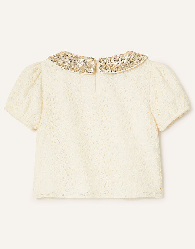Floral Lace Set with Detachable Sequin Collar, Multi (MULTI), large