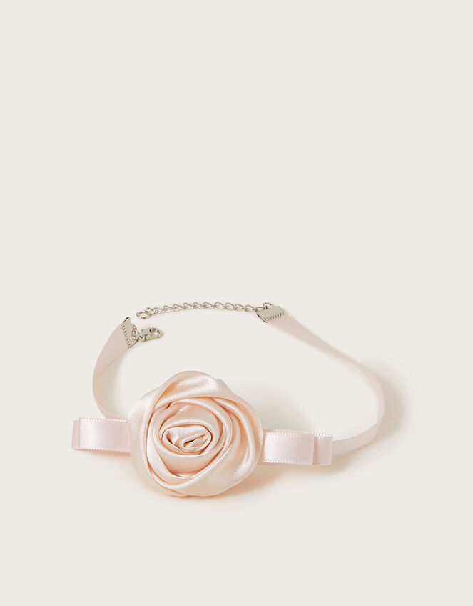 Rosette Satin Choker Necklace, , large