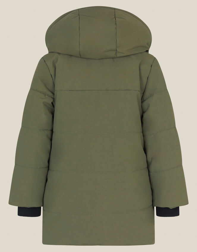 Water-Resistant Padded Coat, Green (KHAKI), large