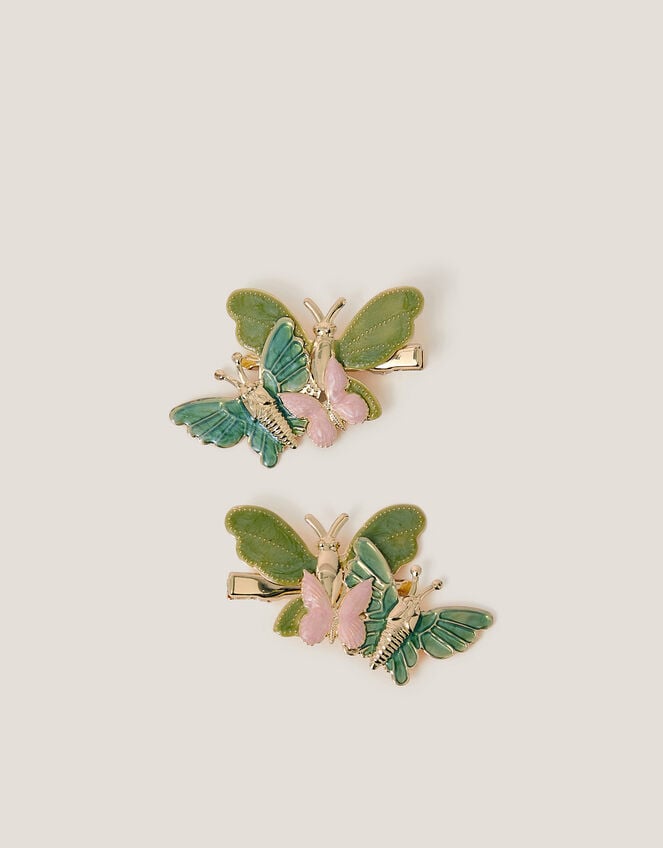 2-Pack Layered Butterfly Hair Clips, , large