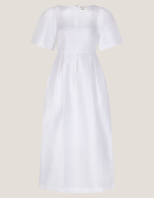 Sloane Short Sleeve Midi Wedding Dress, Ivory (IVORY), large