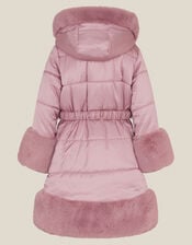 Jewel Heart Quilted Padded Coat, Pink (PINK), large