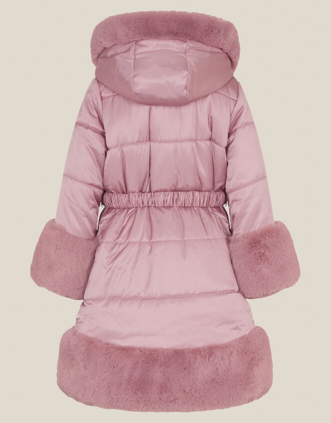 Jewel Heart Quilted Padded Coat, Pink (PINK), large