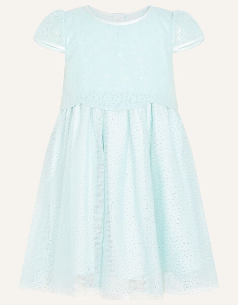 Baby Betsy Scallop Sequin Dress Green, Green (MINT), large