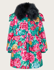 Floral Printed Padded Coat, Green (GREEN), large
