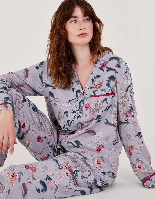 Bianca Print Pyjama Set, Purple (LILAC), large