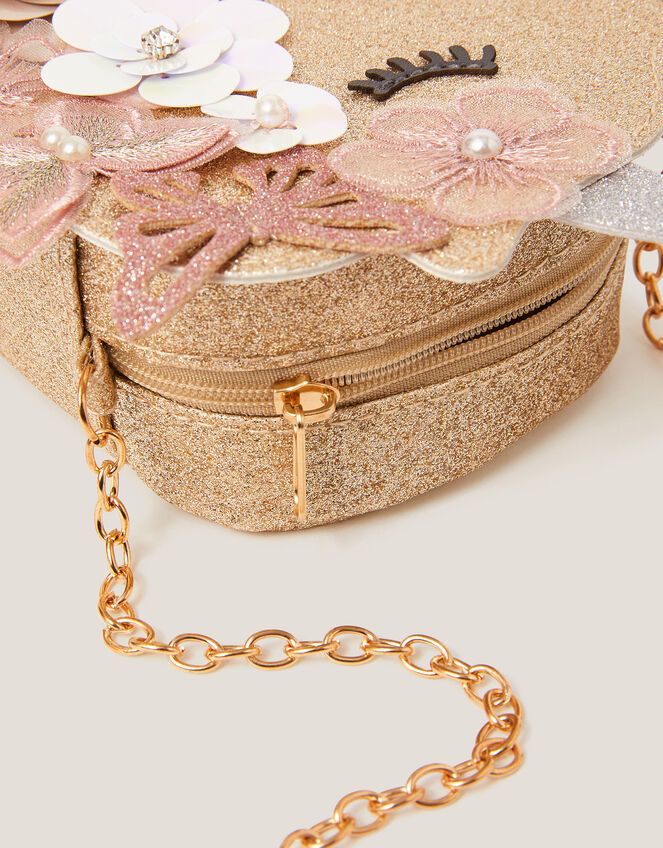 Ella Sequin Flower Unicorn Bag, , large