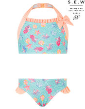 Laverna Unicorn Frill Bikini Set with Recycled Polyester, Blue (TURQUOISE), large