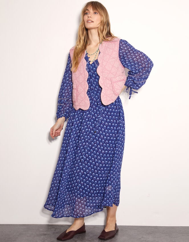 East Nandi Botanical Print Maxi Dress, Blue (NAVY), large