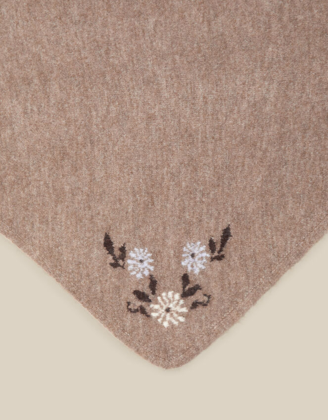 Flic Floral Embroidered Triangle Scarf, , large
