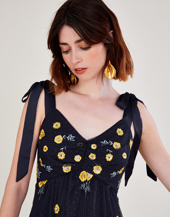 Marisa Embroidered Midi Dress, Blue (NAVY), large
