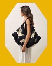 One Hundred Stars Stork Print Slouch Bag, , large