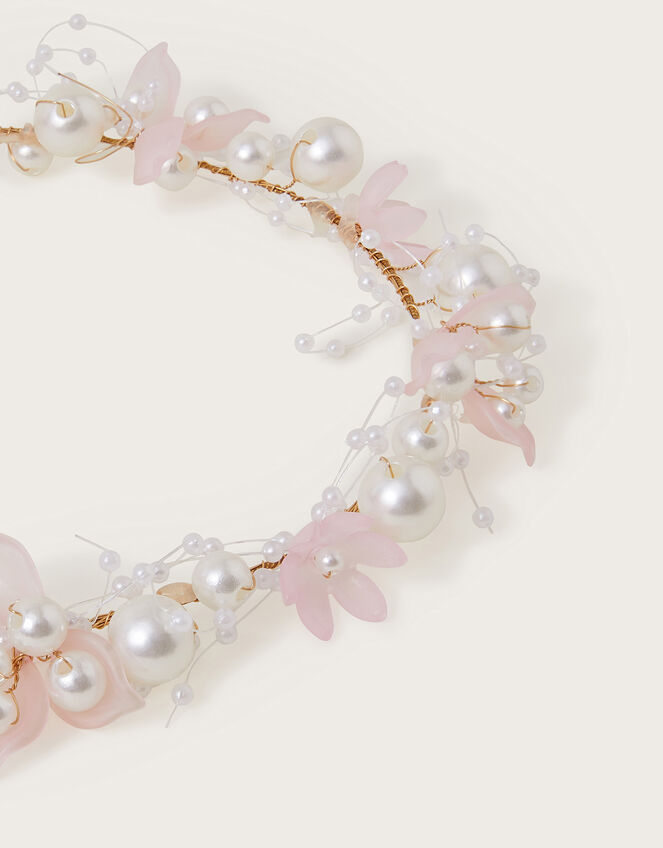 Pearly Flower Hair Garland, , large
