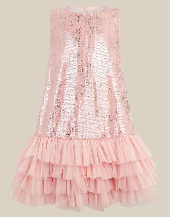 Sofia Sequin Ruffle Party Dress, Pink (PINK), large