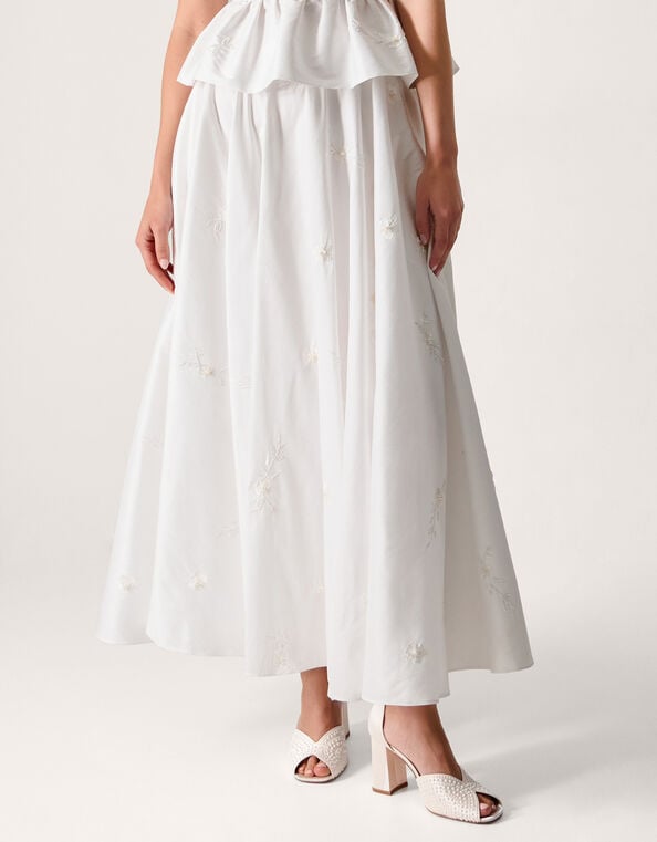 Eliza Floral Embellished Wedding Skirt, Ivory (IVORY), large