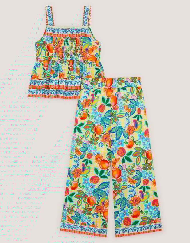 Alani Fruit Print Top & Trouser Set, Yellow (YELLOW), large