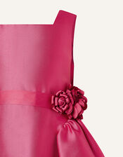 Cynthia Corsage Belt Dress, Red (RED), large