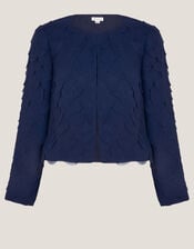 Elora Scalloped Chiffon Jacket, Blue (NAVY), large