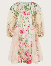 Heather Long Sleeve Floral Embroidered Dress, Multi (MULTI), large